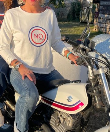 Sweat loose blanc logo cocarde