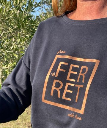 Sweat loose bleu marine logo bronze