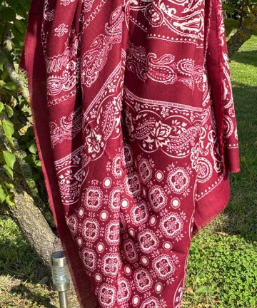 Grand foulard tout doux bordeaux