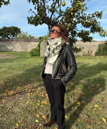 Grand foulard paisley kaki épais