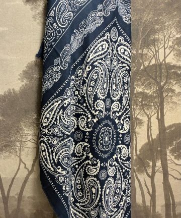 Grand foulard tout doux bleu marine