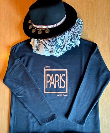 Sweat loose bleu marine / logo bronze